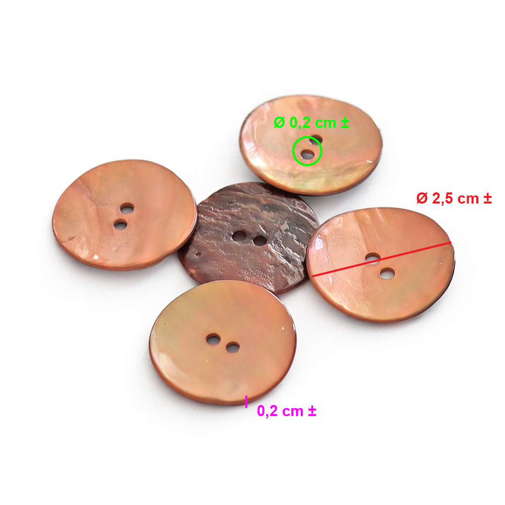 Button Akoya Copper 25mm 5pc