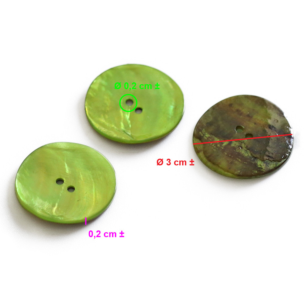 Bottoni Akoya Lime 30mm 3pz