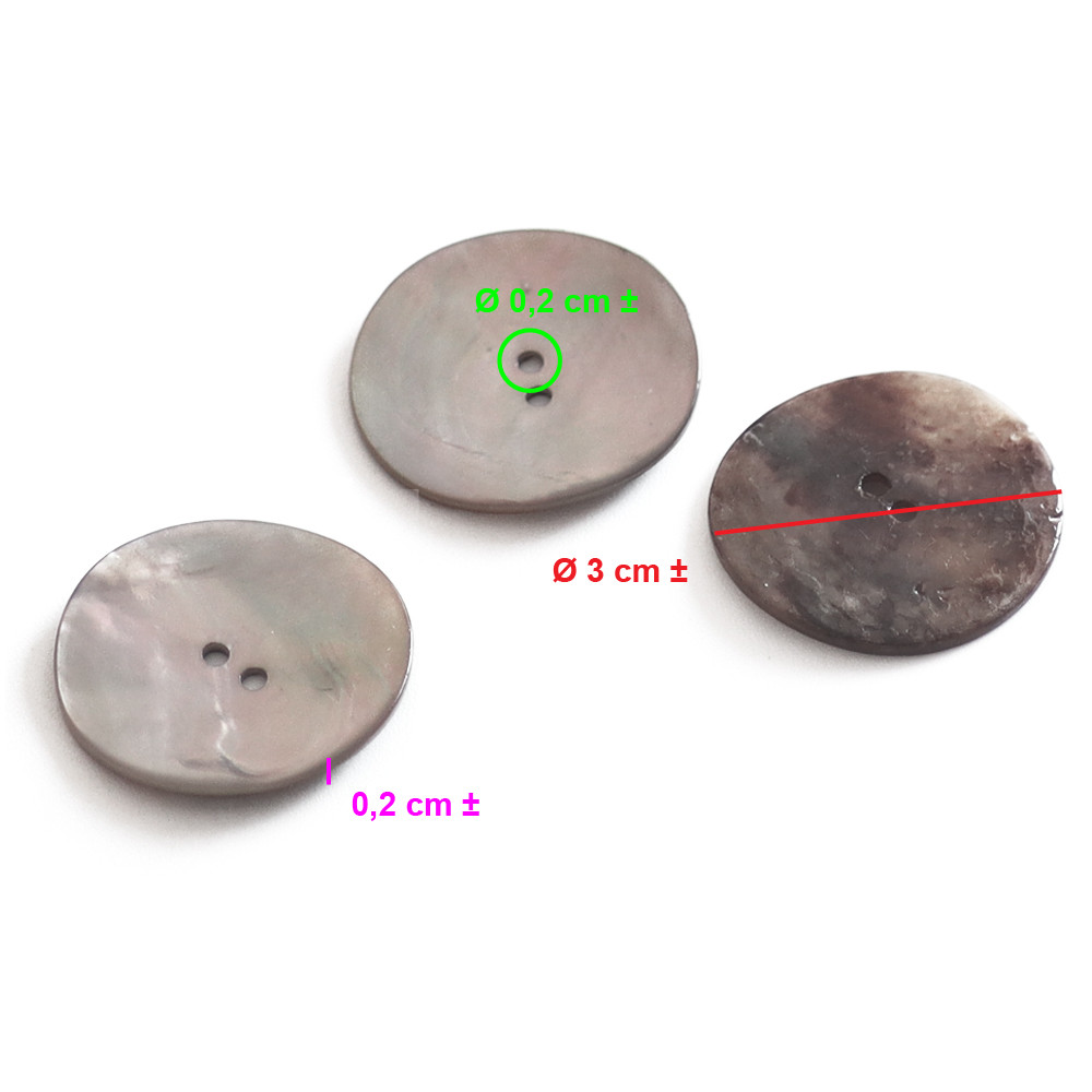 Bouton Akoya Beige 30mm 3pz