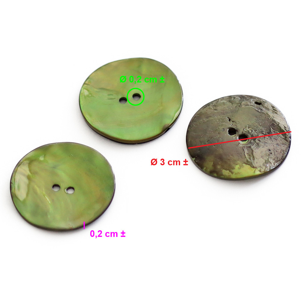 Button Akoya Dark Green 30mm 3pc