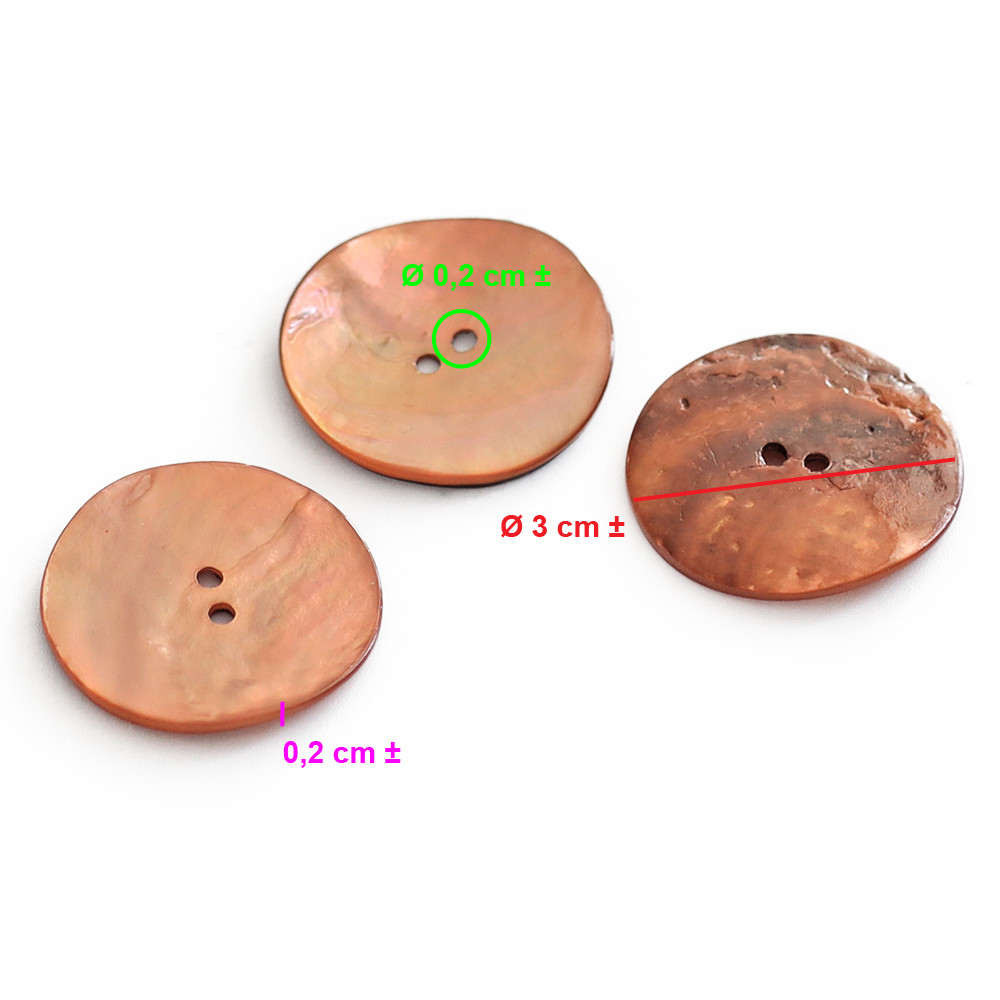 Bottoni Akoya Rame 30mm 3pz