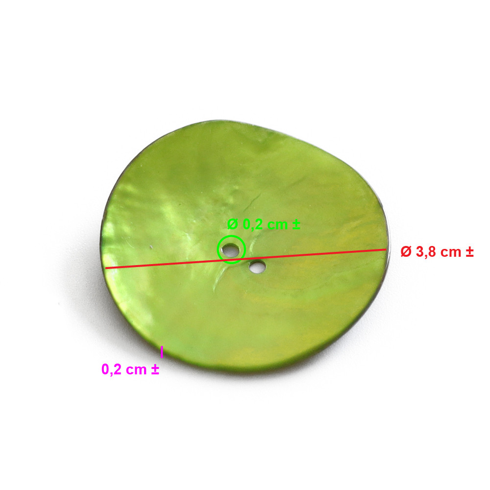 Botón Akoya Lime 38mm 1pz