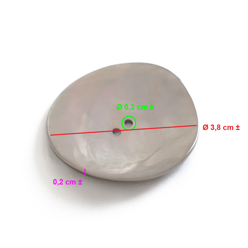 Botón Akoya Beige 38mm 1pz