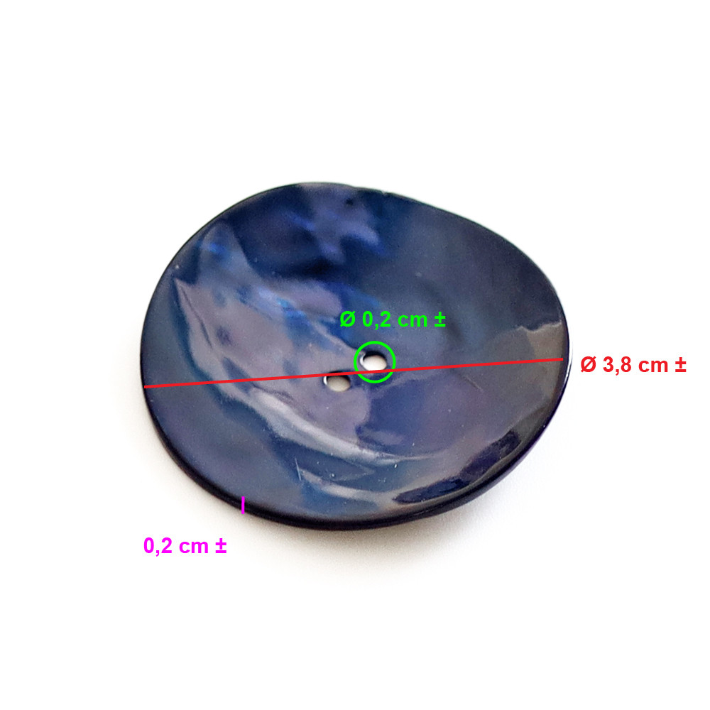 Bouton Akoya Bleu 38mm 1pz