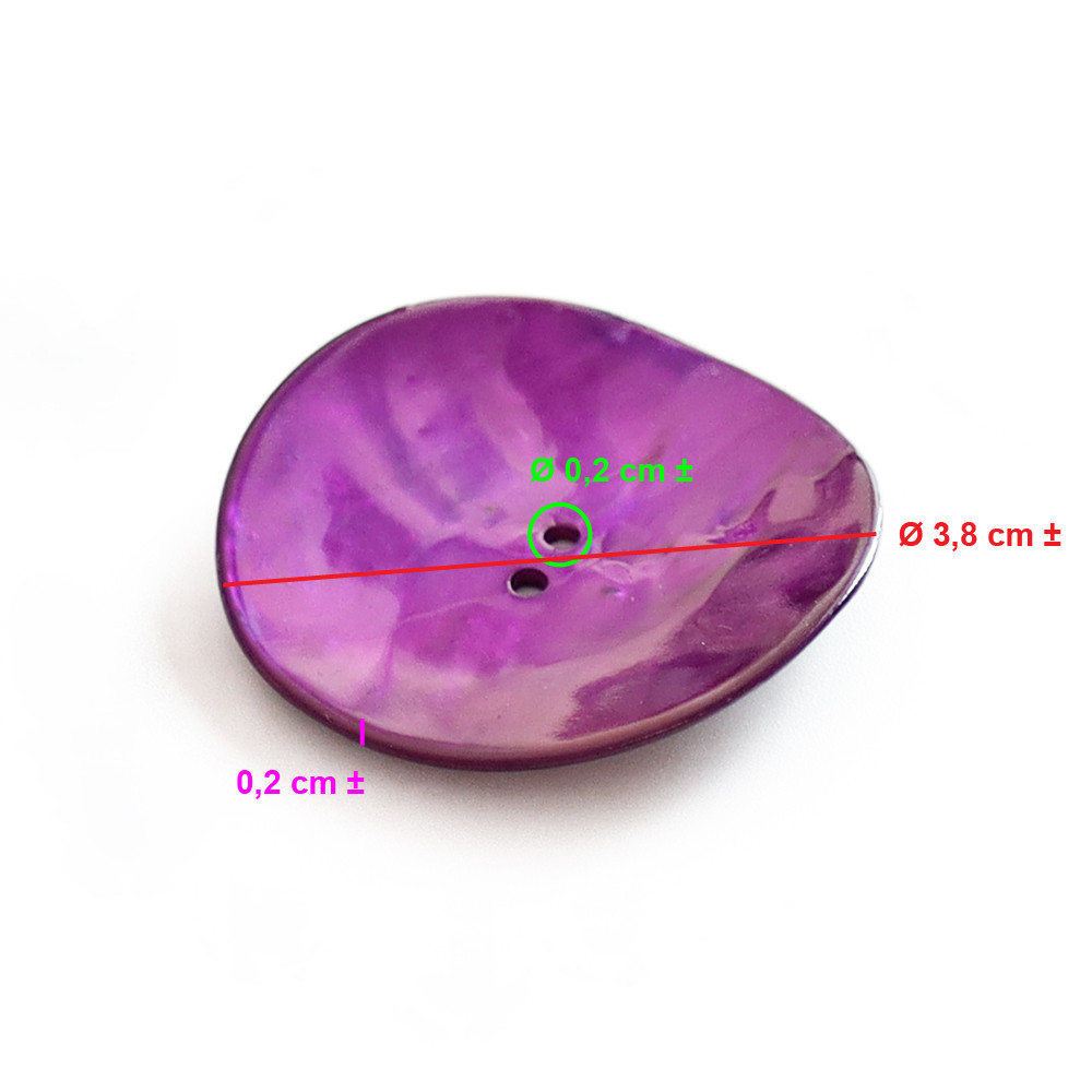 Button Akoya Purple 38mm 1pc