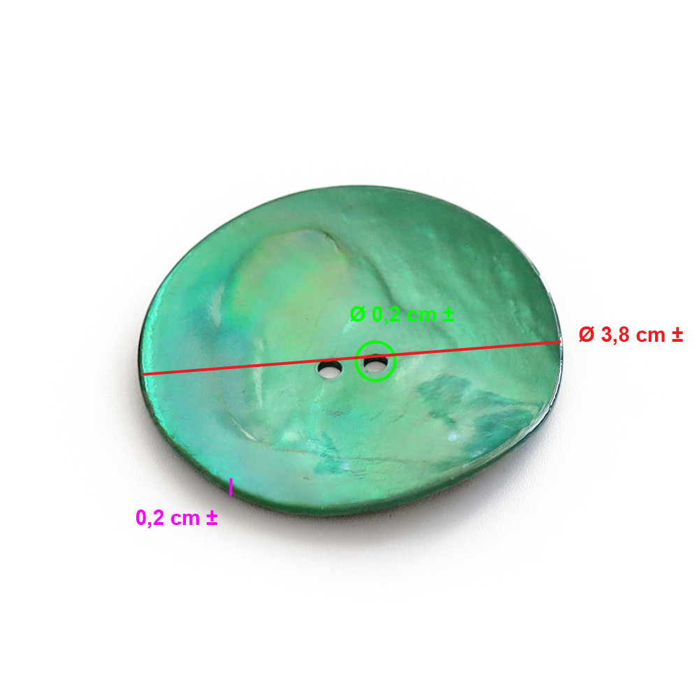 Bottone Akoya Smeraldo 38mm 1pz