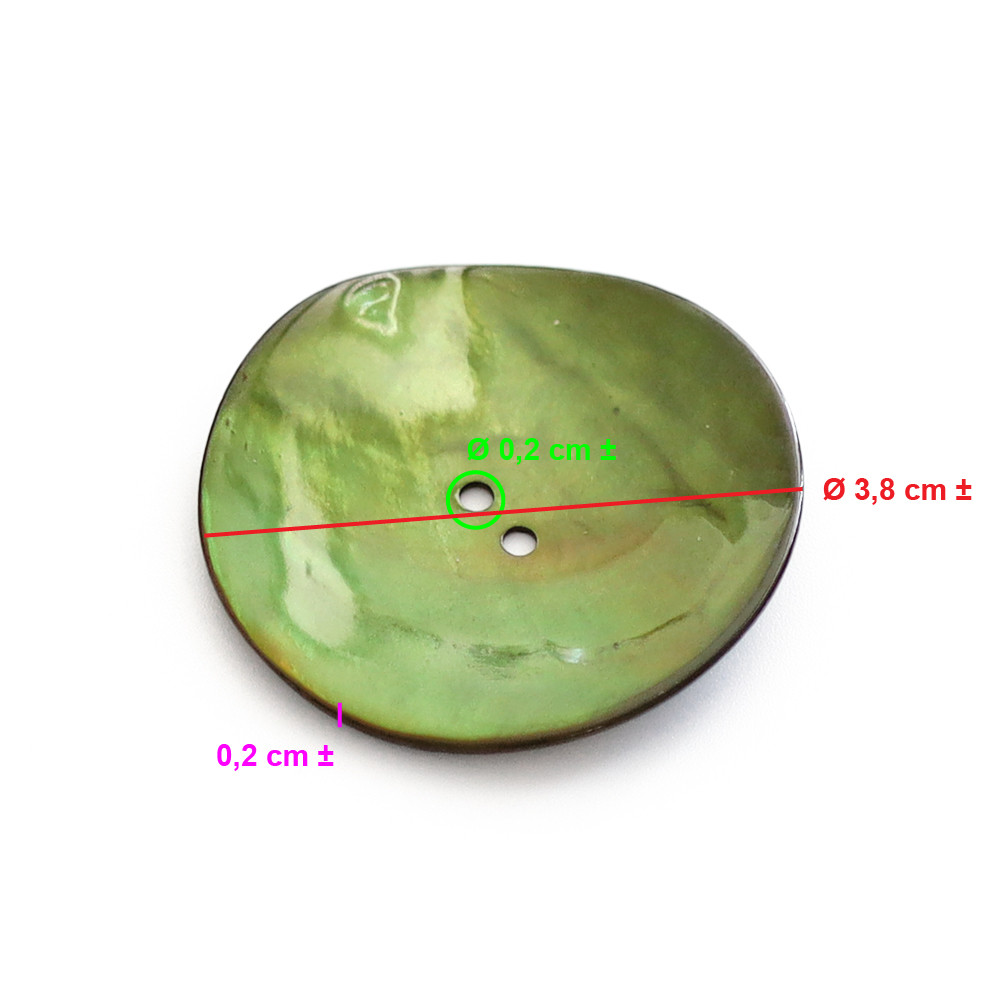 Button Akoya Dark Green 38mm 1pc