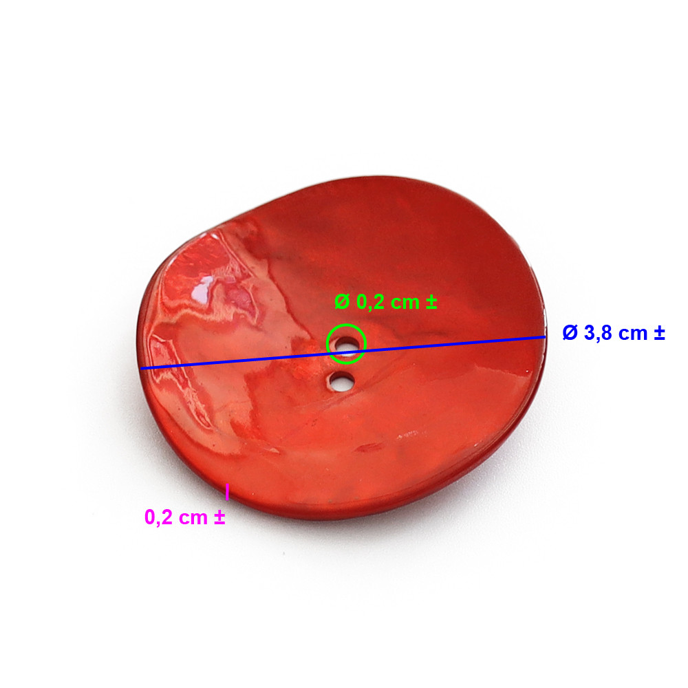 Button Akoya Red 38mm 1pc