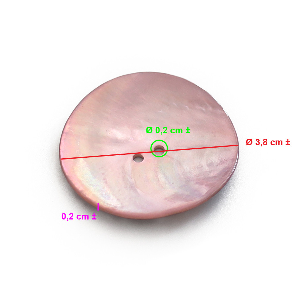 Botón Akoya Rosa 38mm 1pz