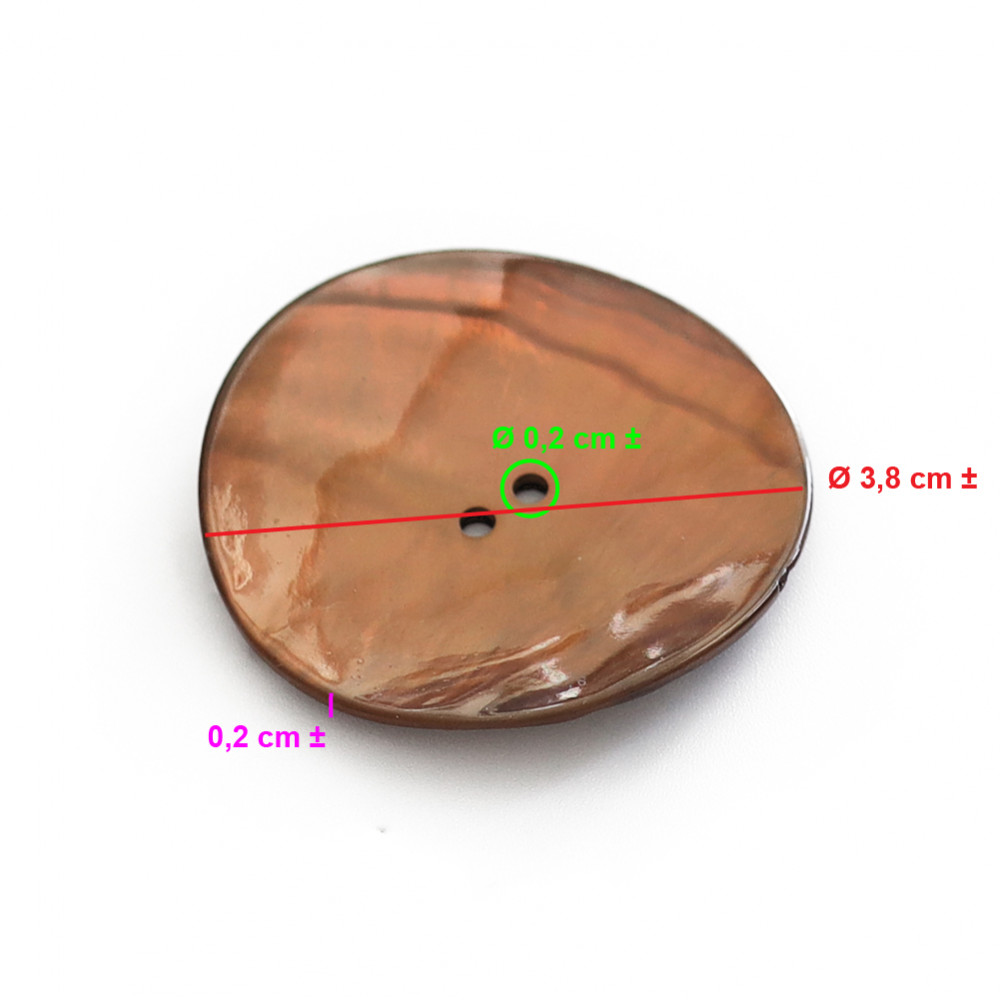 Button Akoya Dark Brown 38mm 1pc