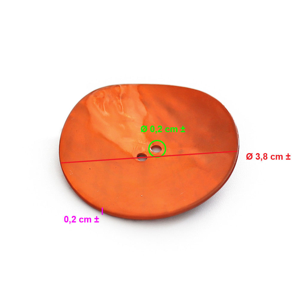 Bouton Akoya Orange 38mm 1pz
