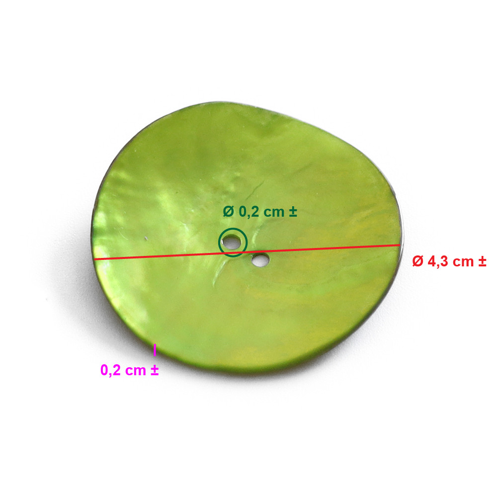 Bottone Akoya Lime 43mm 1pz