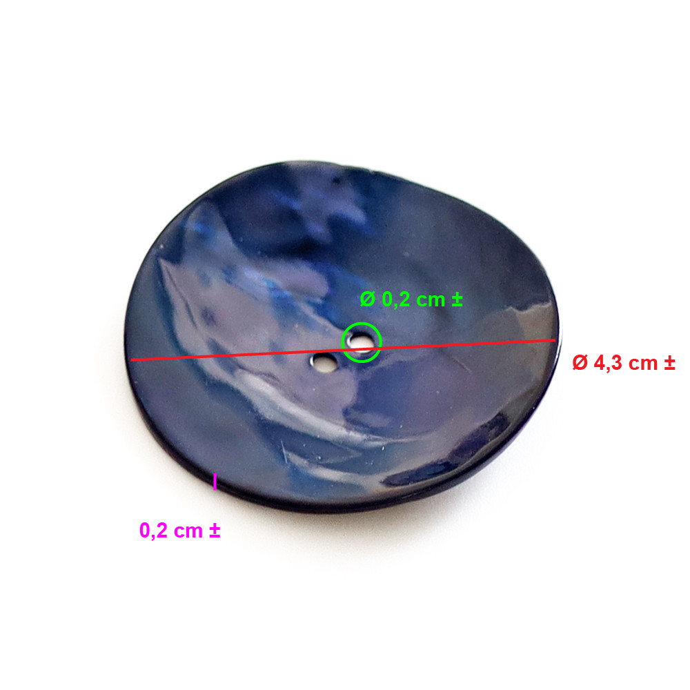 Button Akoya Blue 43mm 1pc