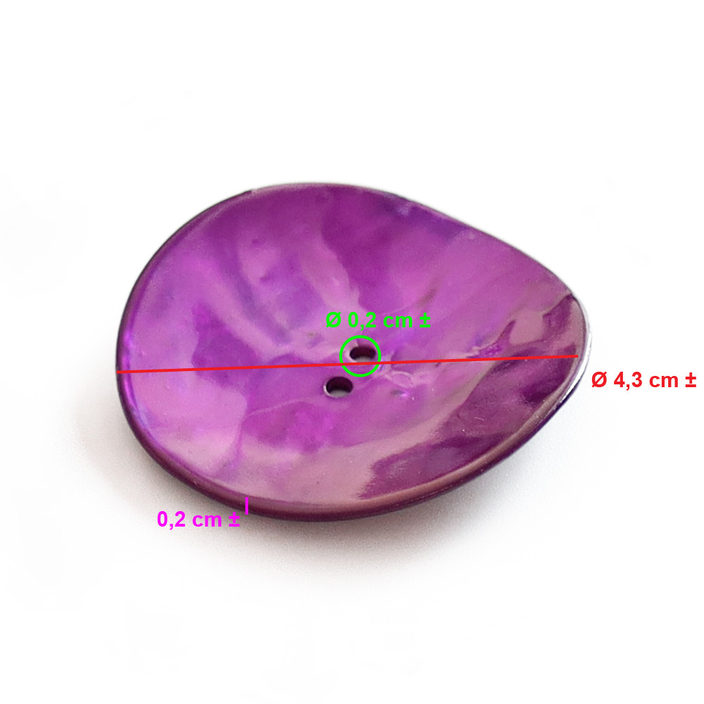 Botón Akoya Morado 43mm 1pz