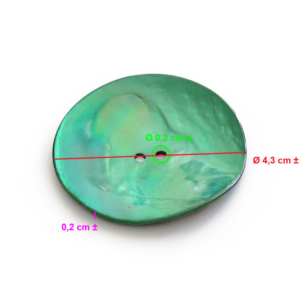 Botón Akoya Esmeralda 43mm 1pz
