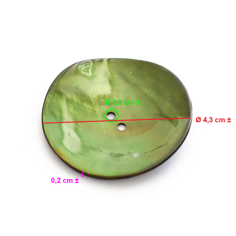 Bouton Akoya Vert Foncè 43mm 1pz