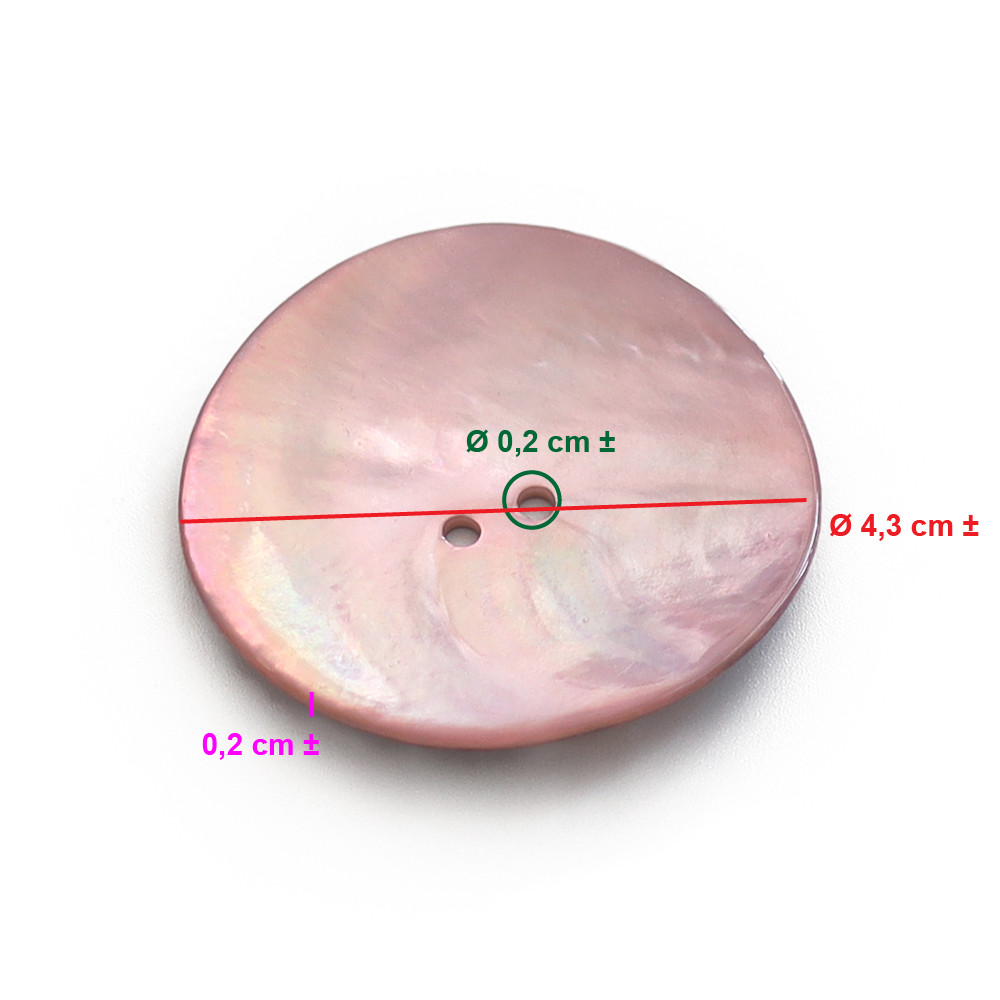 Button Akoya Pink 43mm 1pc