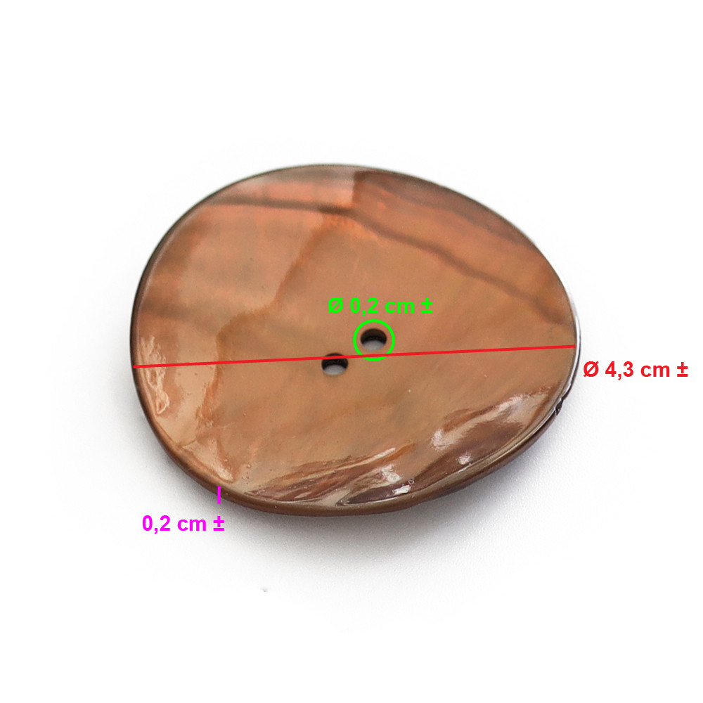 Botón Akoya Marrón Oscuro 43mm 1pz