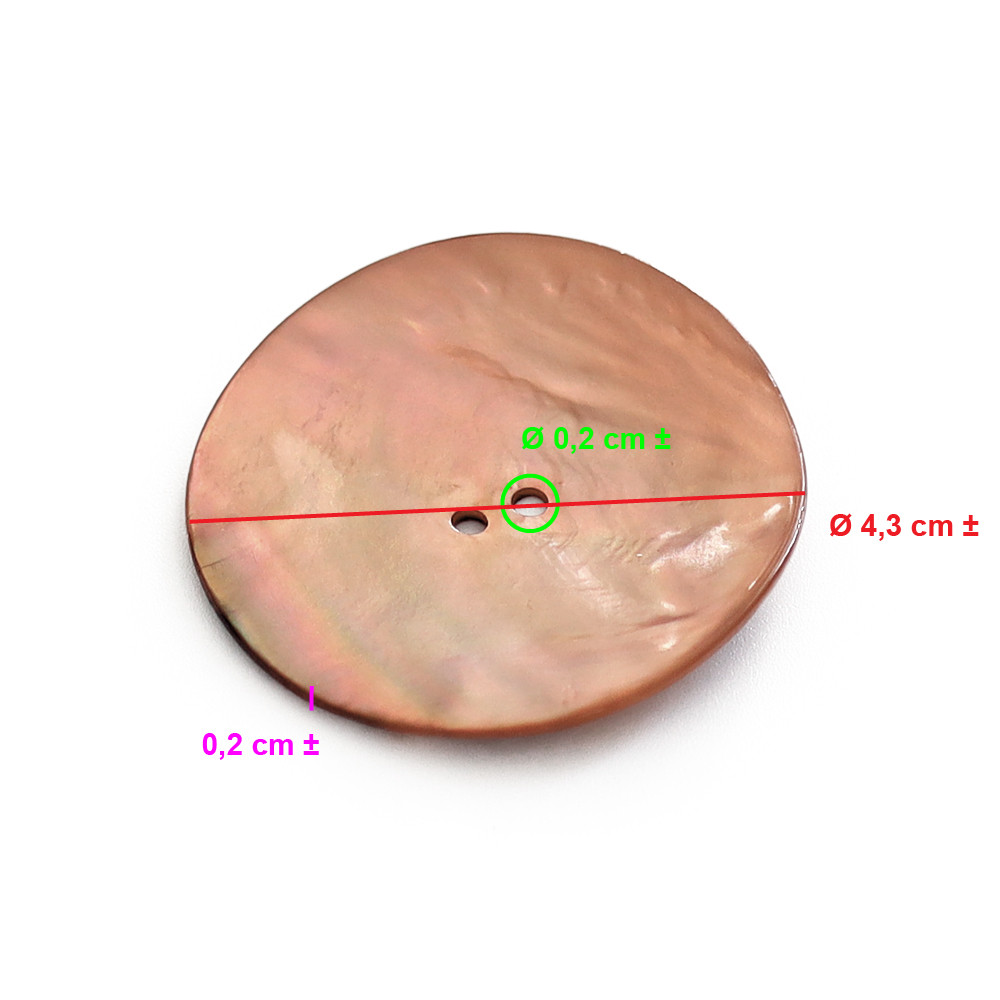 Bouton Akoya Brun 43mm 1pz