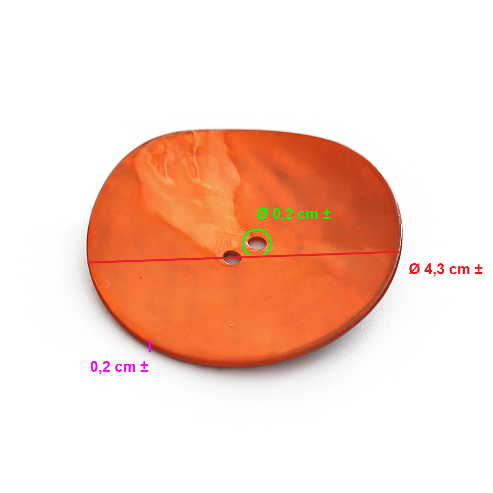 Button Akoya Orange 43mm 1pc