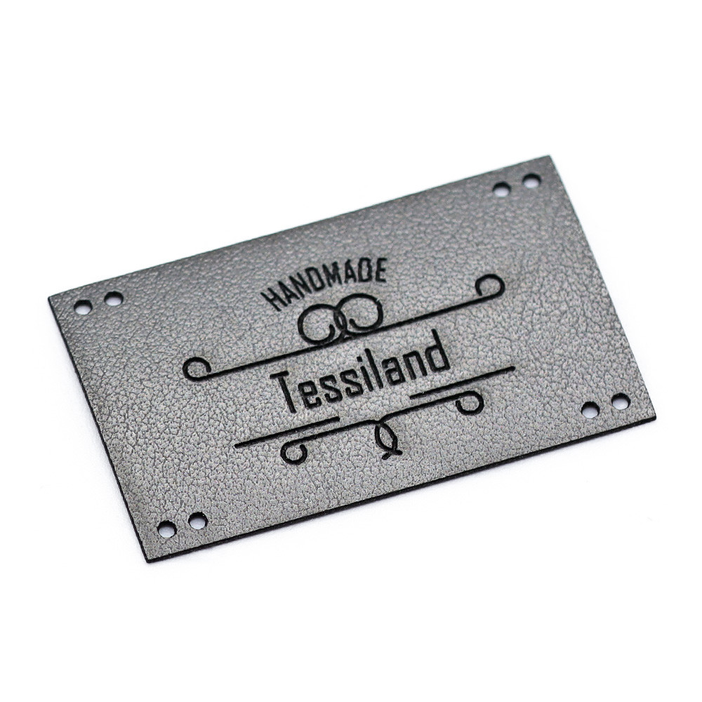 Custom Tags Handmade maxy eco leather Titanium