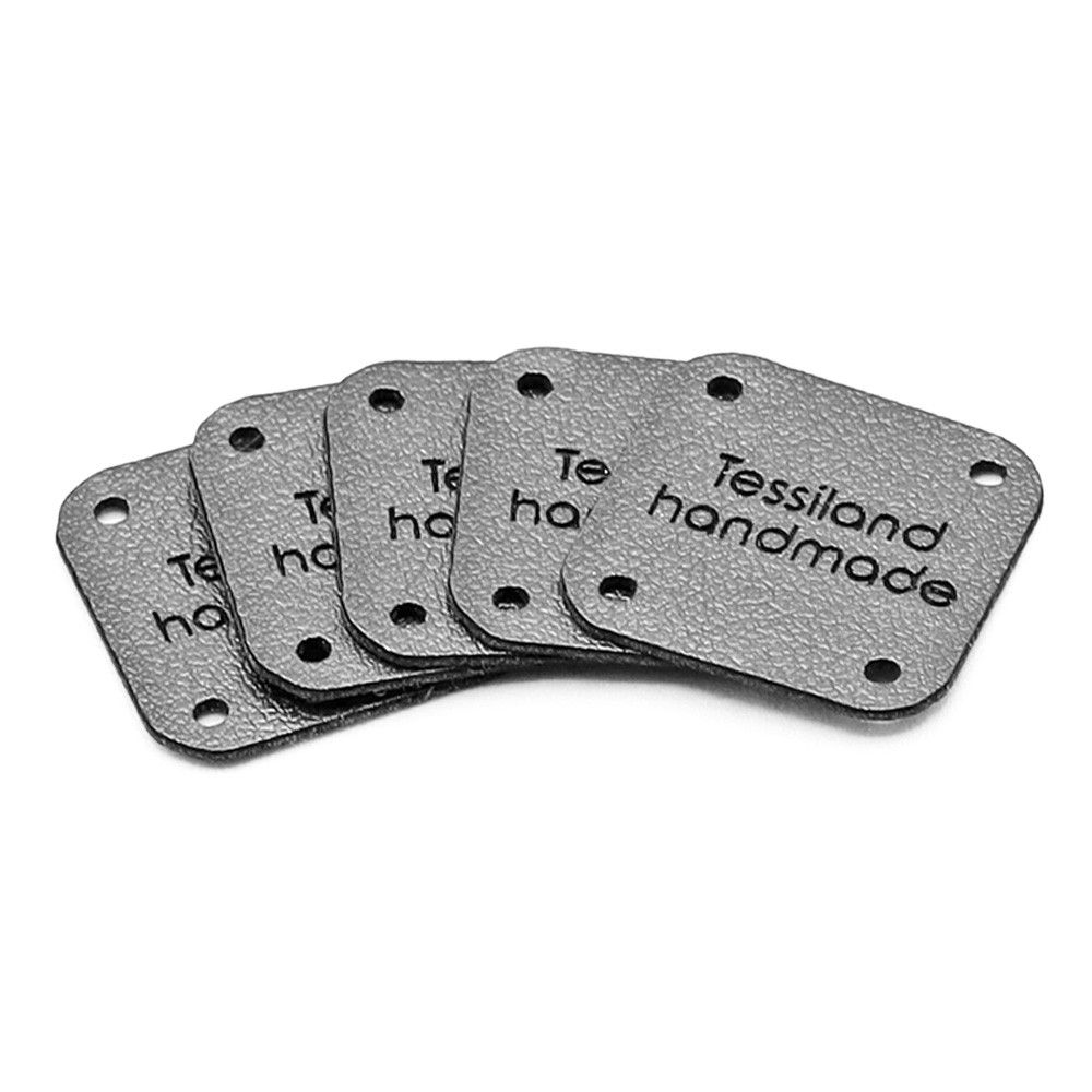 Targhette Personalizzabili Quadrato conf. 5 pz Ecopelle Titanium