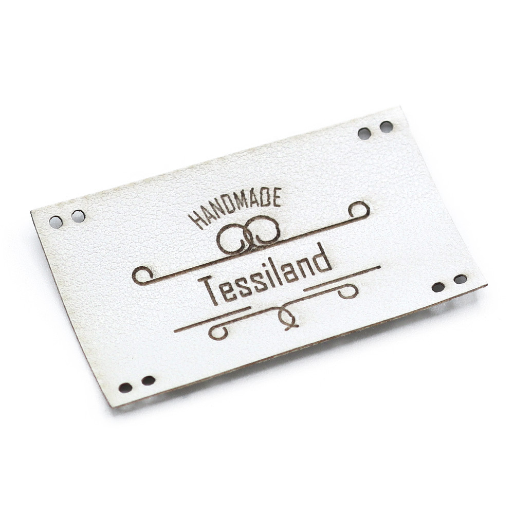 Custom Tags Handmade maxy eco leather white