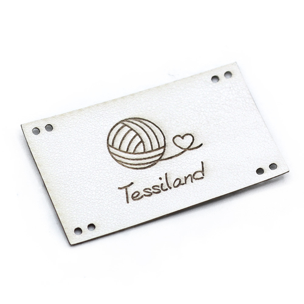 Custom Tags romantic maxy eco leather white