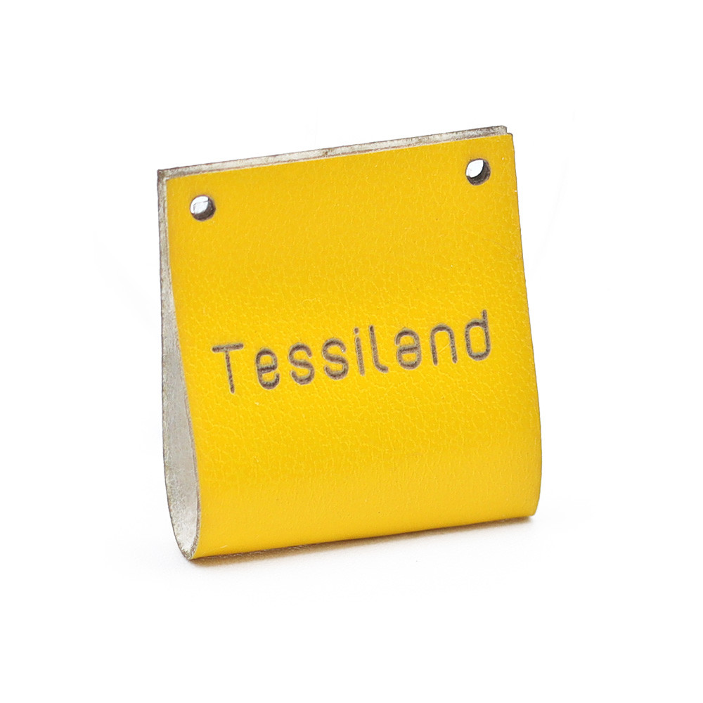 Targhetta Personalizzabile Duble ecopelle giallo