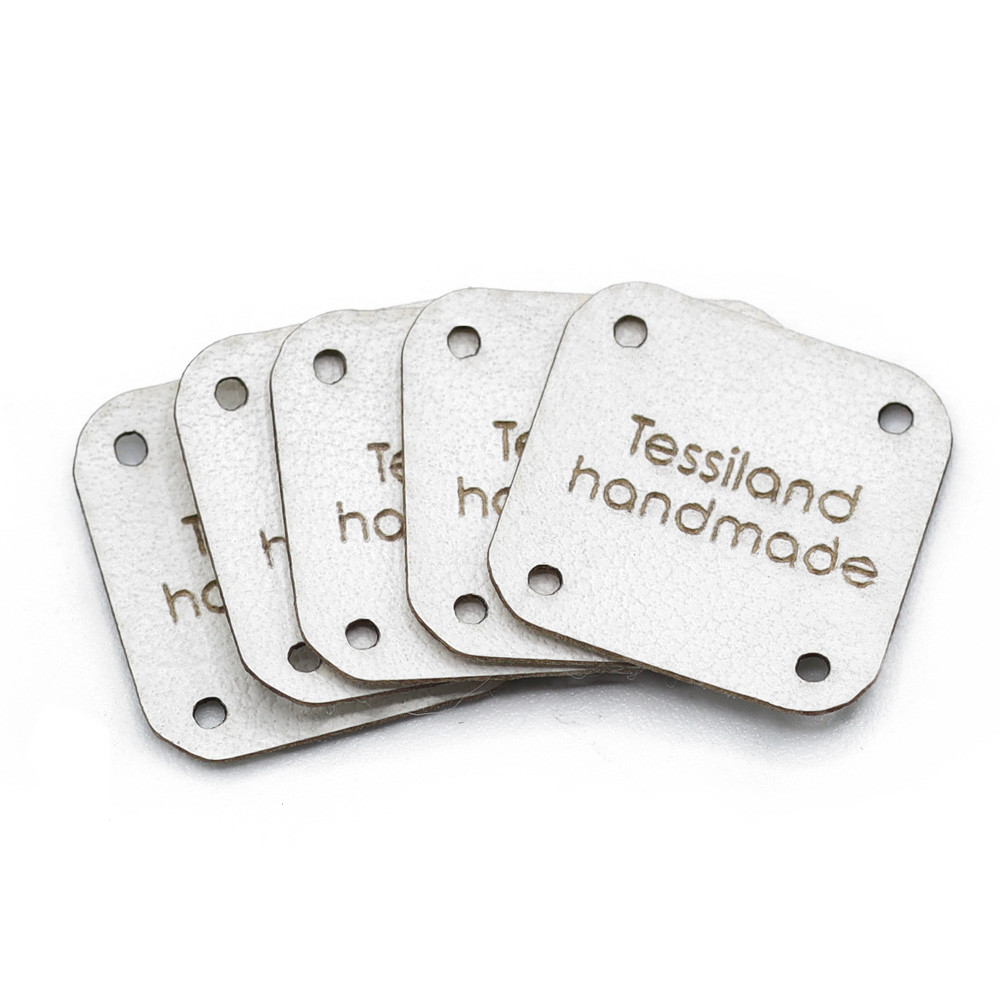 Targhette Personalizzabili Quadrato conf. 5 pz Eco Bianco