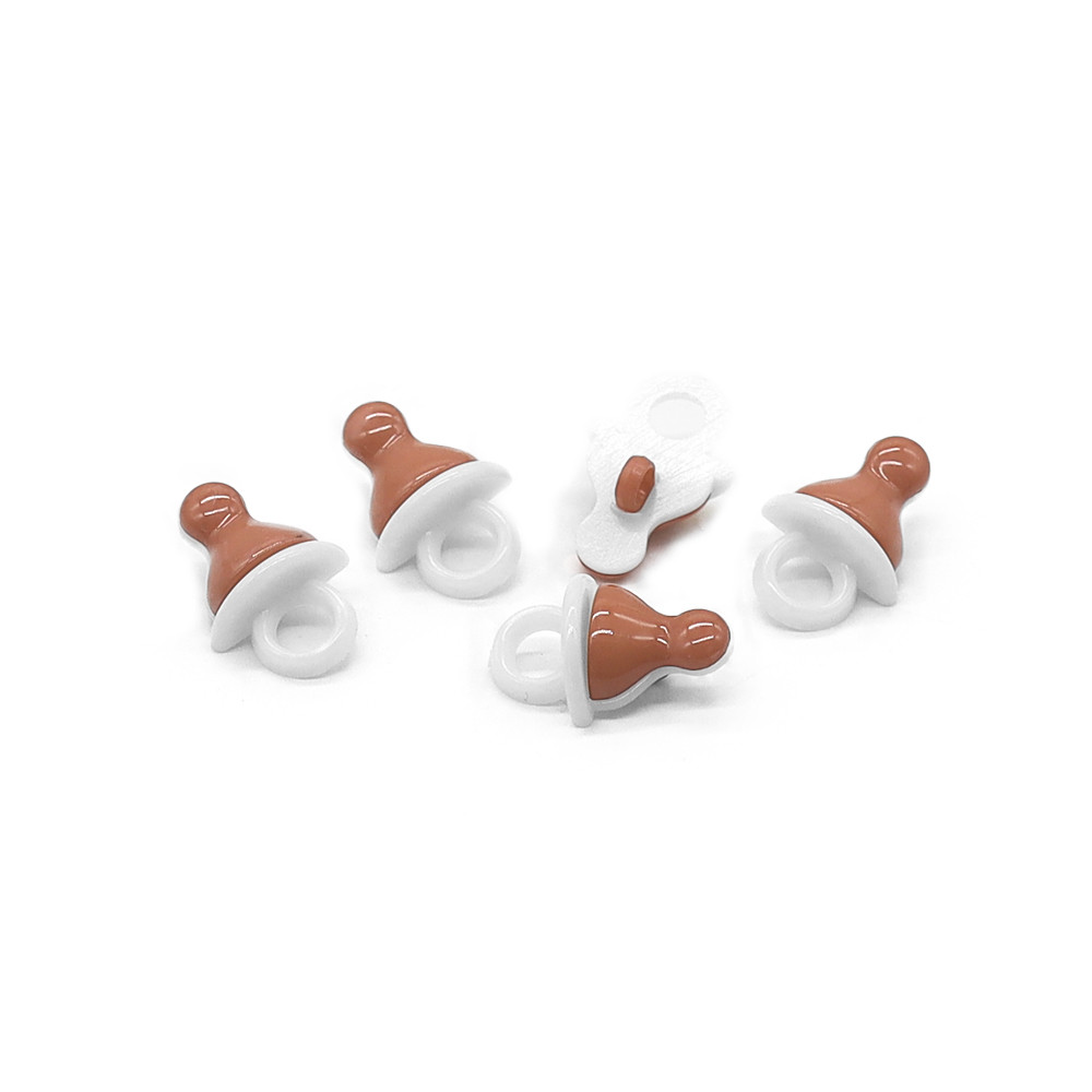 Bottoni Ciuccio Bianco Arancio 5pz