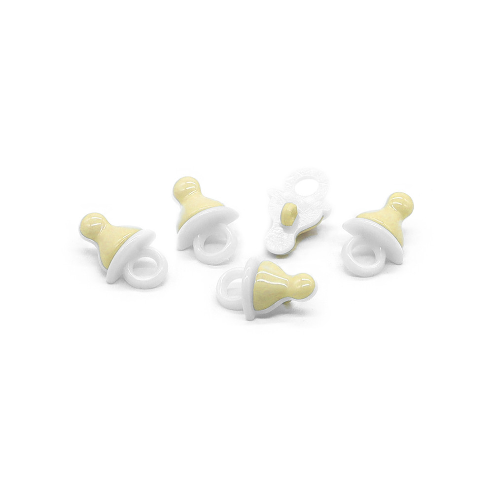 Bottoni Ciuccio Bianco Giallo 5pz