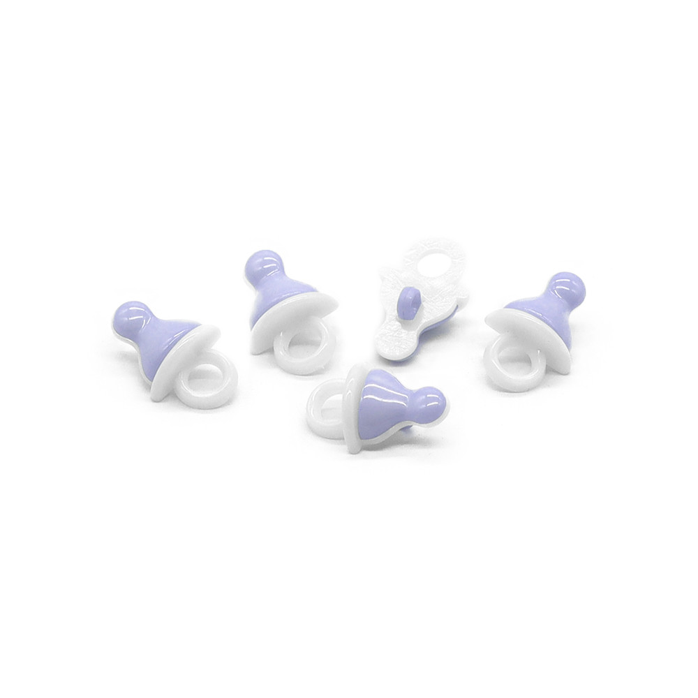 Bottoni Ciuccio Bianco Lilla 5pz