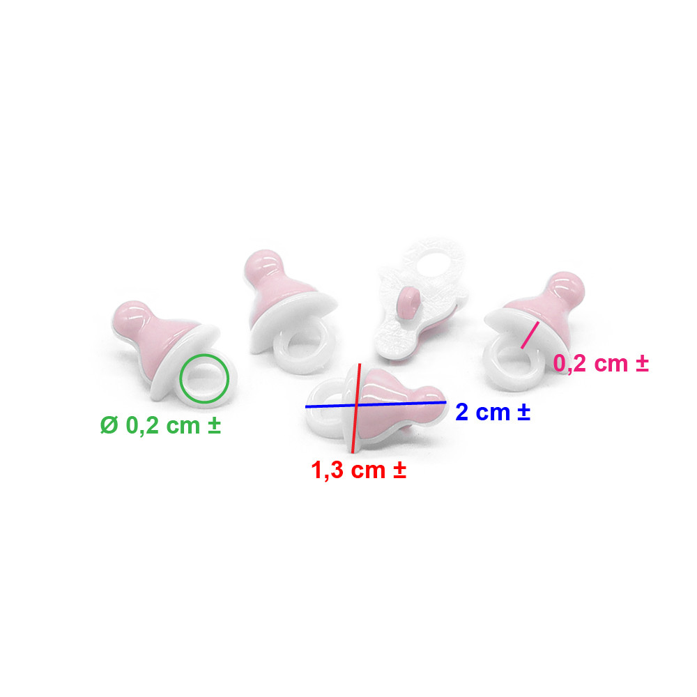 Dummy Buttons White Pink 5pcs
