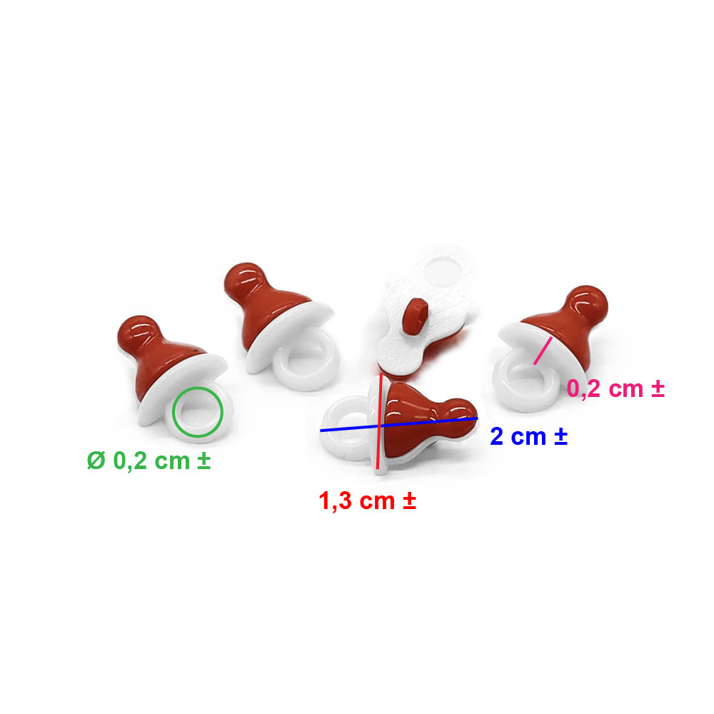Dummy Buttons White Red 5pcs