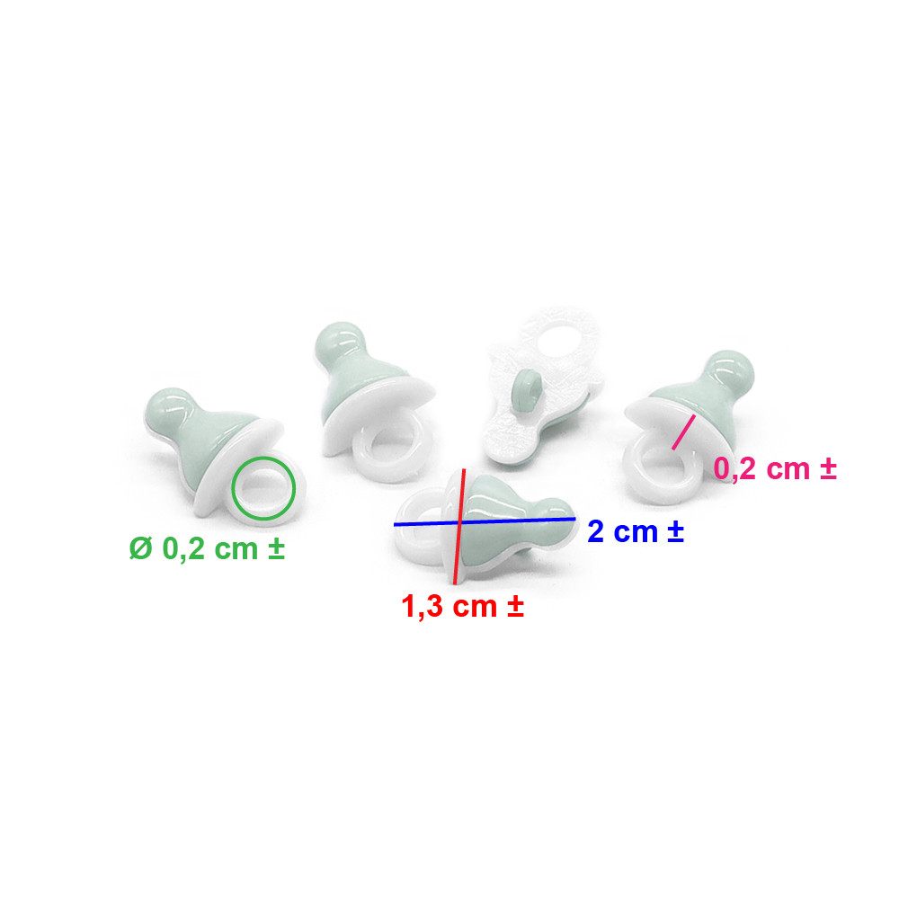 Bottoni Ciuccio Bianco Verde 5pz