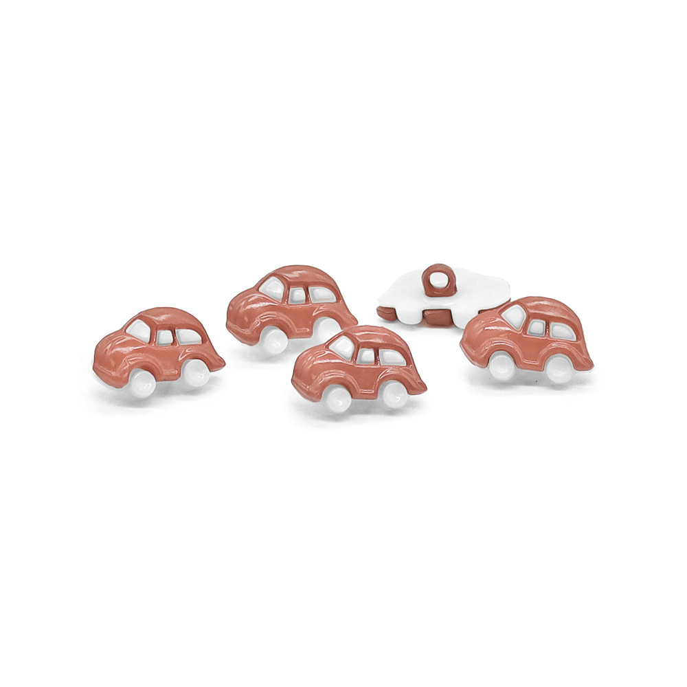 White and Orange Car Button 5 pcs