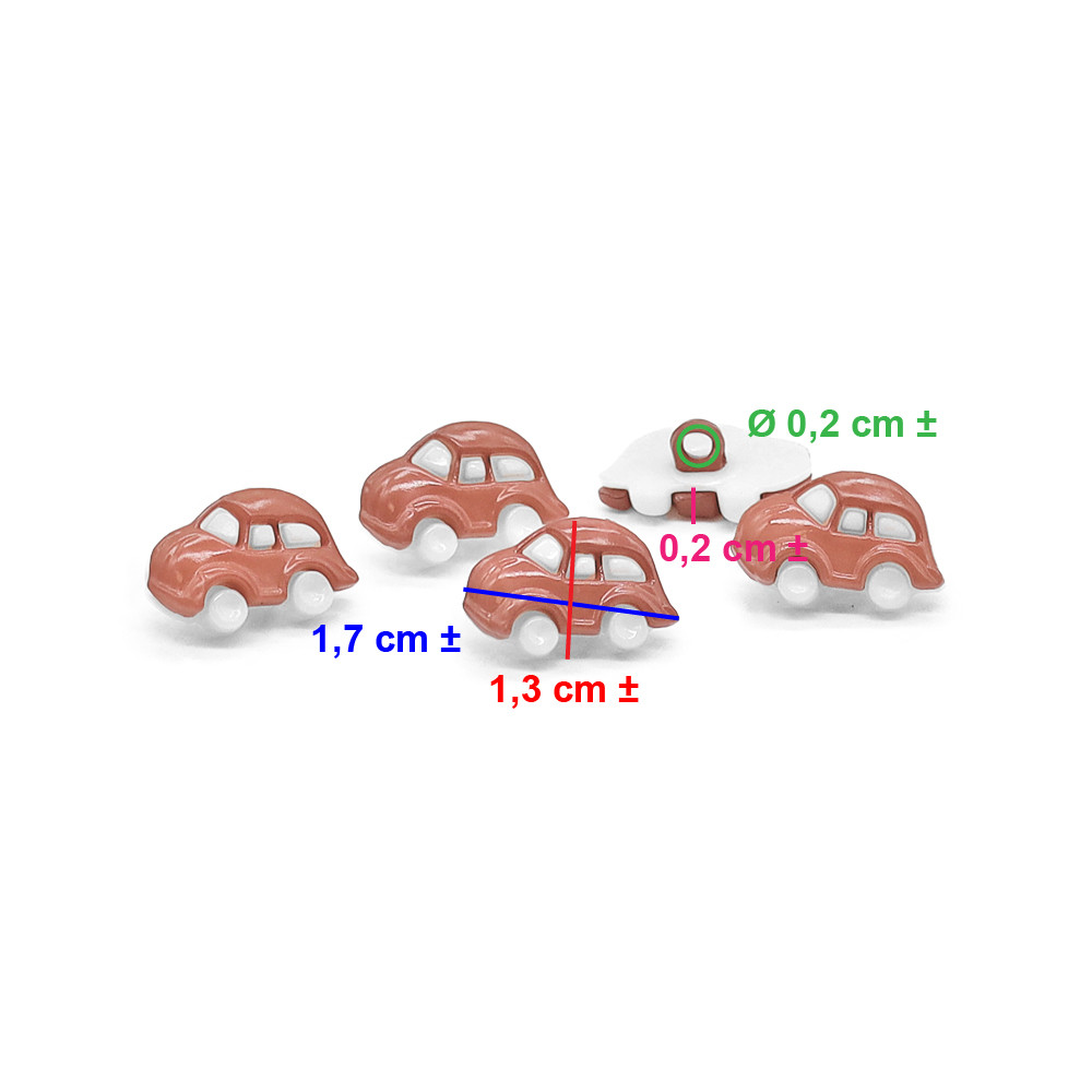 White and Orange Car Button 5 pcs
