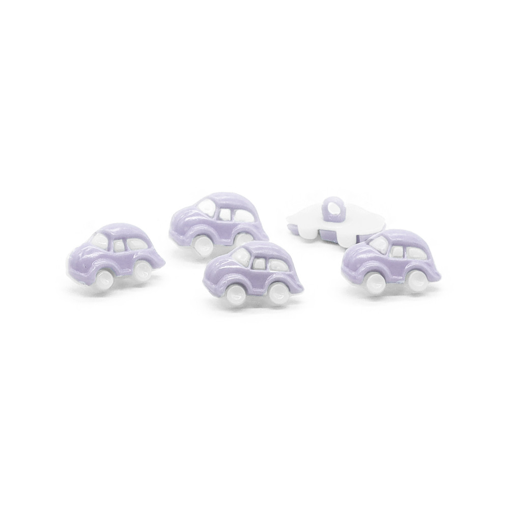 White and Lilac Car Button 5 pcs