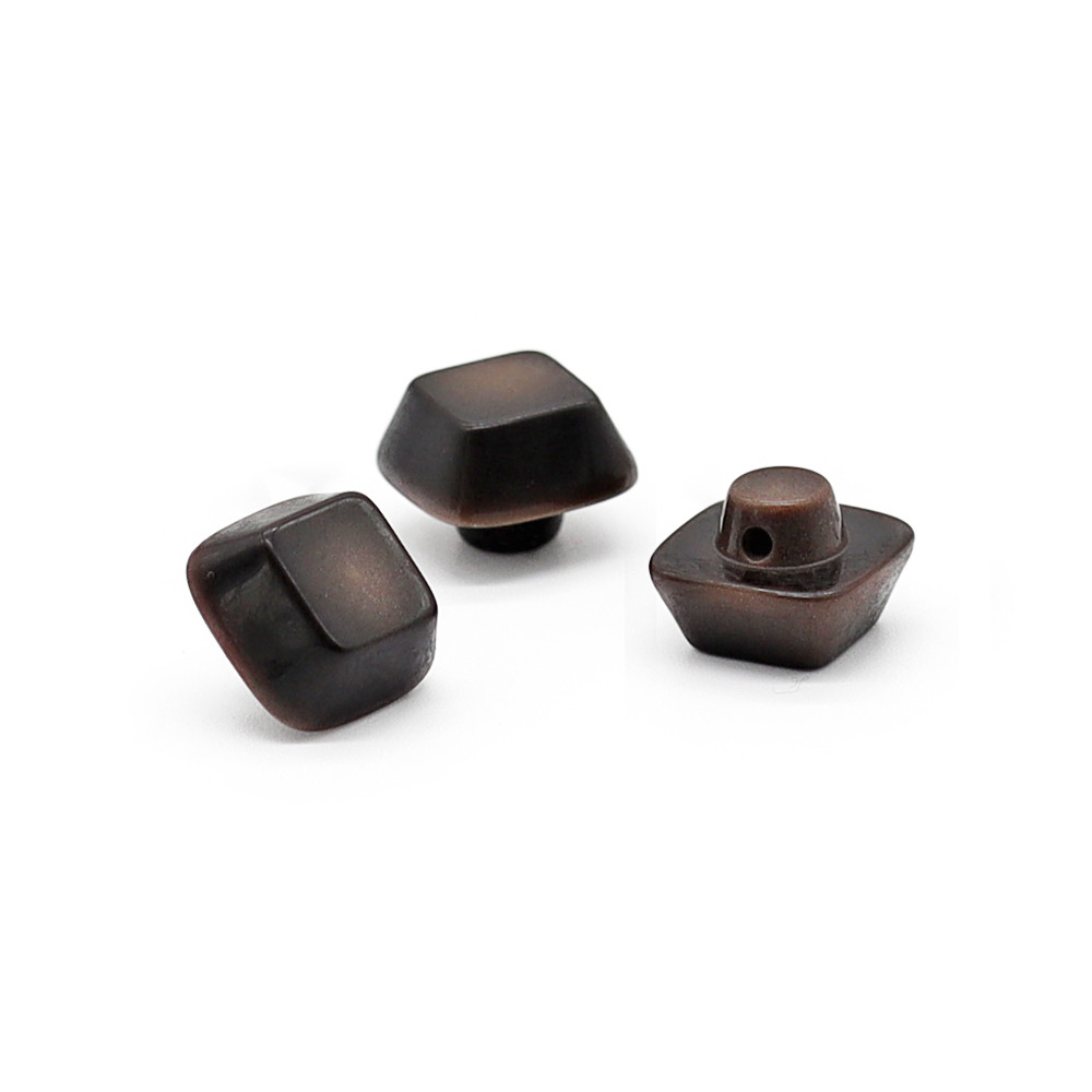 Bottoni Iride Cubo 10 mm Marrone 3 pz