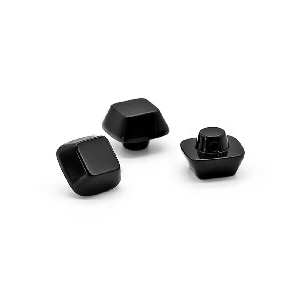 Bottoni Iride Cubo 10 mm Nero 3 pz