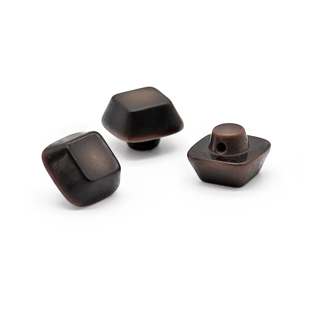 Buttons Iride Cube 12 mm Brown 3 pc