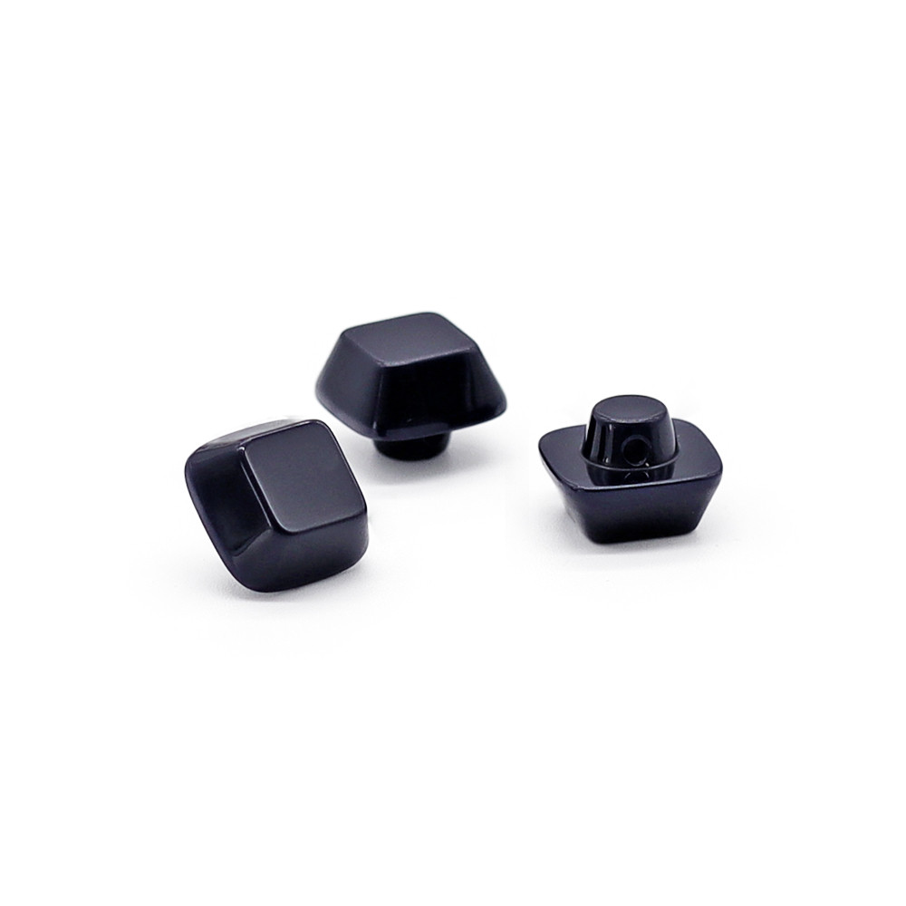 Boutons Iride Cube 9 mm Bleu uni 3 pc