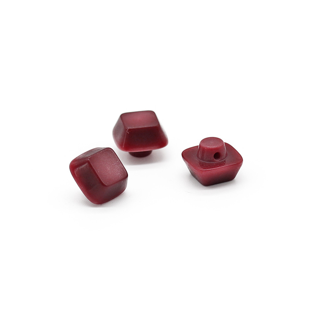 Bottoni Iride Cubo 9 mm Bordeaux 3 pz