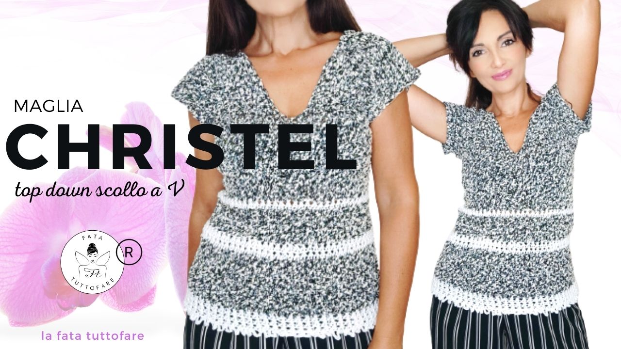 Tutorial Maglia Christel a uncinetto con scollo V