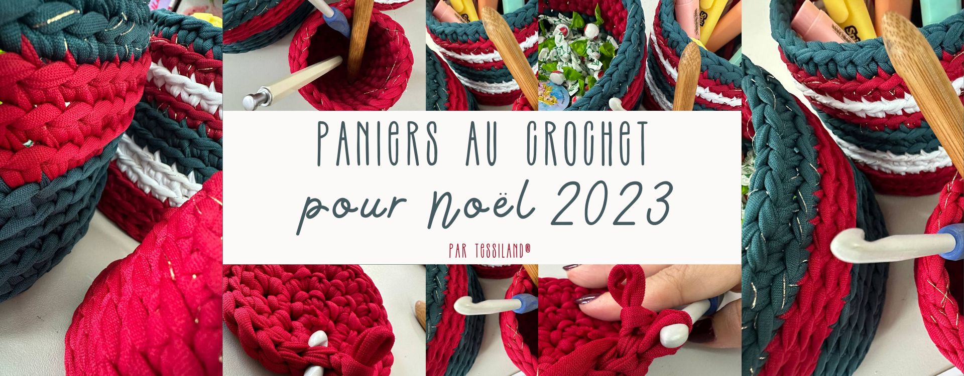 Paniers à crocheter à réaliser pour Noël 2023.